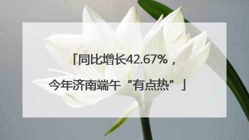 同比增长42.67%，今年济南端午“有点热”