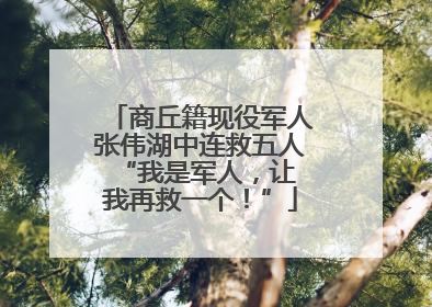 商丘籍现役军人张伟湖中连救五人 “我是军人，让我再救一个！”