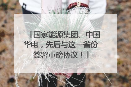 国家能源集团、中国华电，先后与这一省份签署重磅协议！