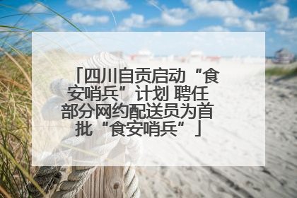 四川自贡启动“食安哨兵”计划 聘任部分网约配送员为首批“食安哨兵”