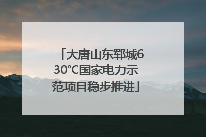 大唐山东郓城630℃国家电力示范项目稳步推进