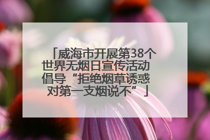 威海市开展第38个世界无烟日宣传活动 倡导“拒绝烟草诱惑 对第一支烟说不”