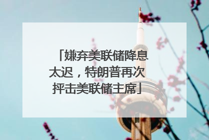 嫌弃美联储降息太迟，特朗普再次抨击美联储主席
