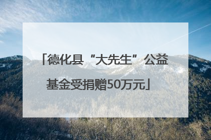 德化县“大先生”公益基金受捐赠50万元