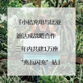 小桔充电与比亚迪达成战略合作 三年内共建1万座“兆瓦闪充”站