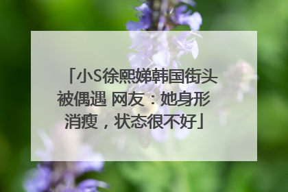 小S徐熙娣韩国街头被偶遇 网友：她身形消瘦，状态很不好