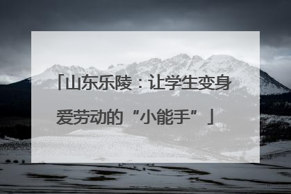 山东乐陵：让学生变身爱劳动的“小能手”