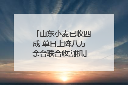 山东小麦已收四成 单日上阵八万余台联合收割机