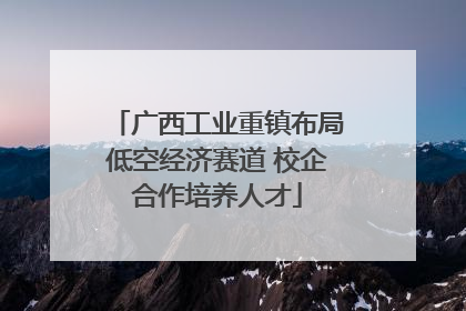 广西工业重镇布局低空经济赛道 校企合作培养人才