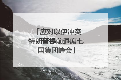 应对以伊冲突 特朗普提前退席七国集团峰会