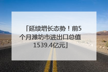 延续增长态势！前5个月潍坊市进出口总值1539.4亿元