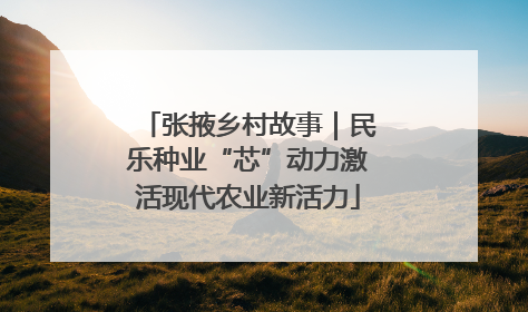 张掖乡村故事｜民乐种业“芯”动力激活现代农业新活力