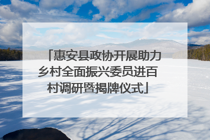 惠安县政协开展助力乡村全面振兴委员进百村调研暨揭牌仪式