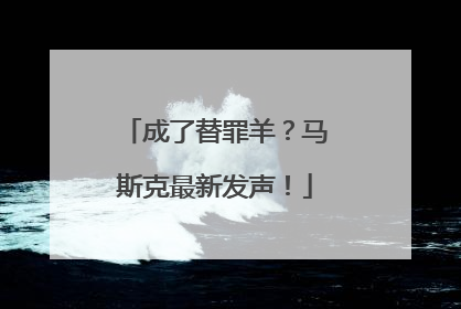成了替罪羊？马斯克最新发声！