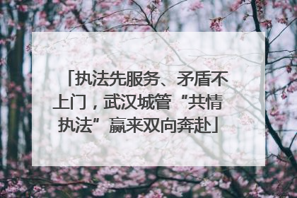 执法先服务、矛盾不上门，武汉城管“共情执法”赢来双向奔赴