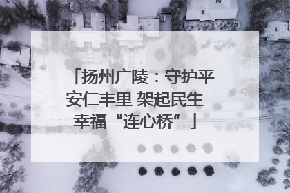 扬州广陵：守护平安仁丰里 架起民生幸福“连心桥”