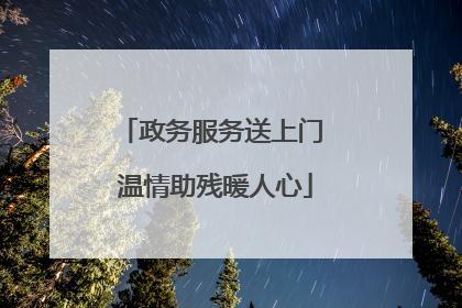 政务服务送上门 温情助残暖人心