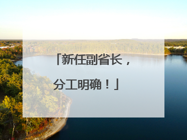 新任副省长，分工明确！