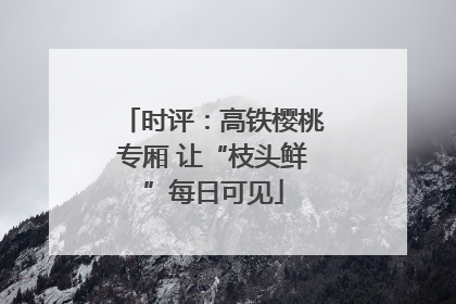 时评：高铁樱桃专厢 让“枝头鲜”每日可见