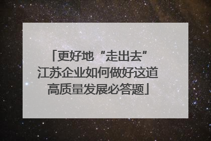 更好地“走出去” 江苏企业如何做好这道高质量发展必答题