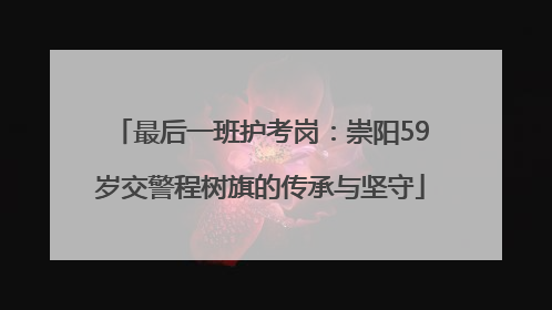 最后一班护考岗：崇阳59岁交警程树旗的传承与坚守