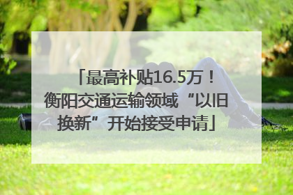 最高补贴16.5万！衡阳交通运输领域“以旧换新”开始接受申请