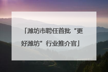 潍坊市聘任首批“更好潍坊”行业推介官