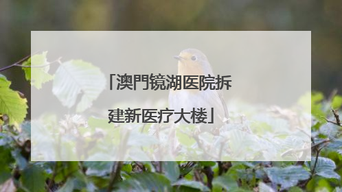 澳門镜湖医院拆建新医疗大楼