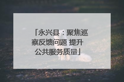 永兴县：聚焦巡察反馈问题 提升公共服务质量