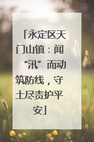 永定区天门山镇：闻“汛”而动筑防线，守土尽责护平安