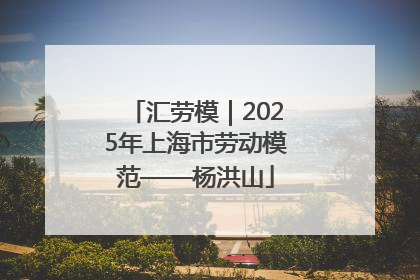 汇劳模｜2025年上海市劳动模范——杨洪山