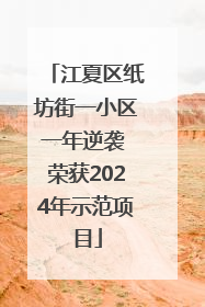 江夏区纸坊街一小区一年逆袭 荣获2024年示范项目