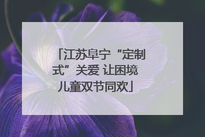 江苏阜宁“定制式”关爱 让困境儿童双节同欢