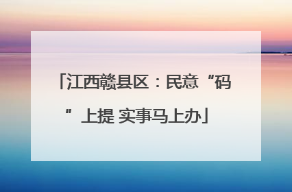 江西赣县区：民意“码”上提 实事马上办