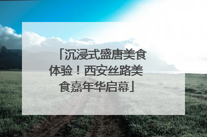 沉浸式盛唐美食体验！西安丝路美食嘉年华启幕
