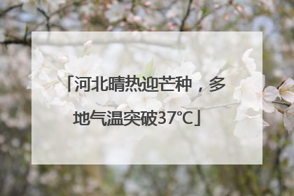 河北晴热迎芒种，多地气温突破37℃
