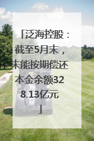 泛海控股：截至5月末，未能按期偿还本金余额328.13亿元
