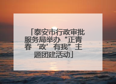 泰安市行政审批服务局举办“正青春‘政’有我”主题团建活动