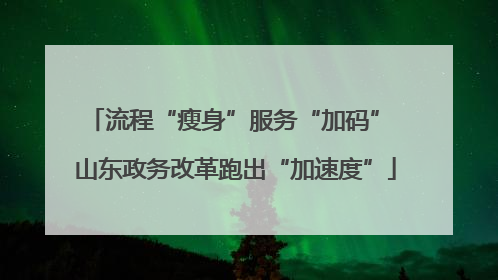 流程“瘦身”服务“加码” 山东政务改革跑出“加速度”