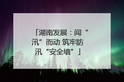 湖南发展：闻“汛”而动 筑牢防汛“安全墙”