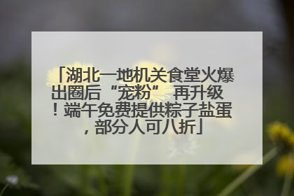 湖北一地机关食堂火爆出圈后“宠粉” 再升级！端午免费提供粽子盐蛋，部分人可八折
