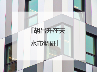 胡昌升在天水市调研