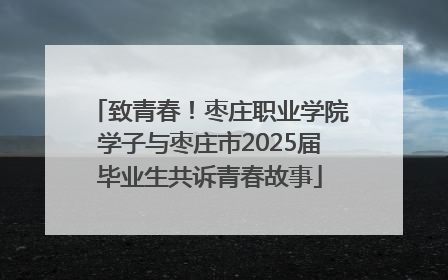致青春！枣庄职业学院学子与枣庄市2025届毕业生共诉青春故事