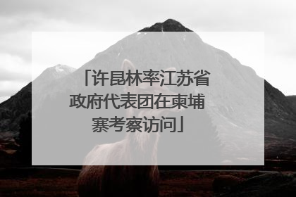 许昆林率江苏省政府代表团在柬埔寨考察访问