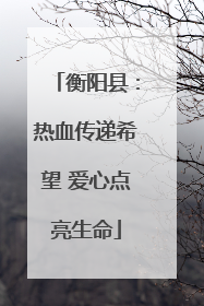 衡阳县：热血传递希望 爱心点亮生命