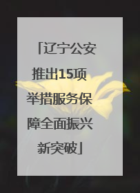 辽宁公安推出15项举措服务保障全面振兴新突破