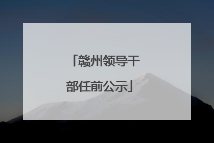 赣州领导干部任前公示
