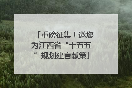 重磅征集！邀您为江西省“十五五”规划建言献策