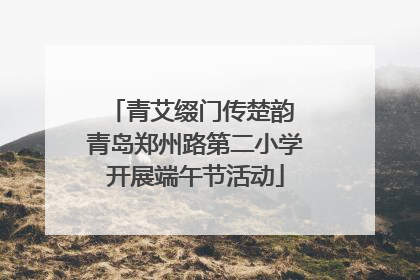 青艾缀门传楚韵 青岛郑州路第二小学开展端午节活动