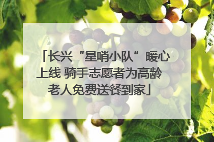 长兴“星哨小队”暖心上线 骑手志愿者为高龄老人免费送餐到家